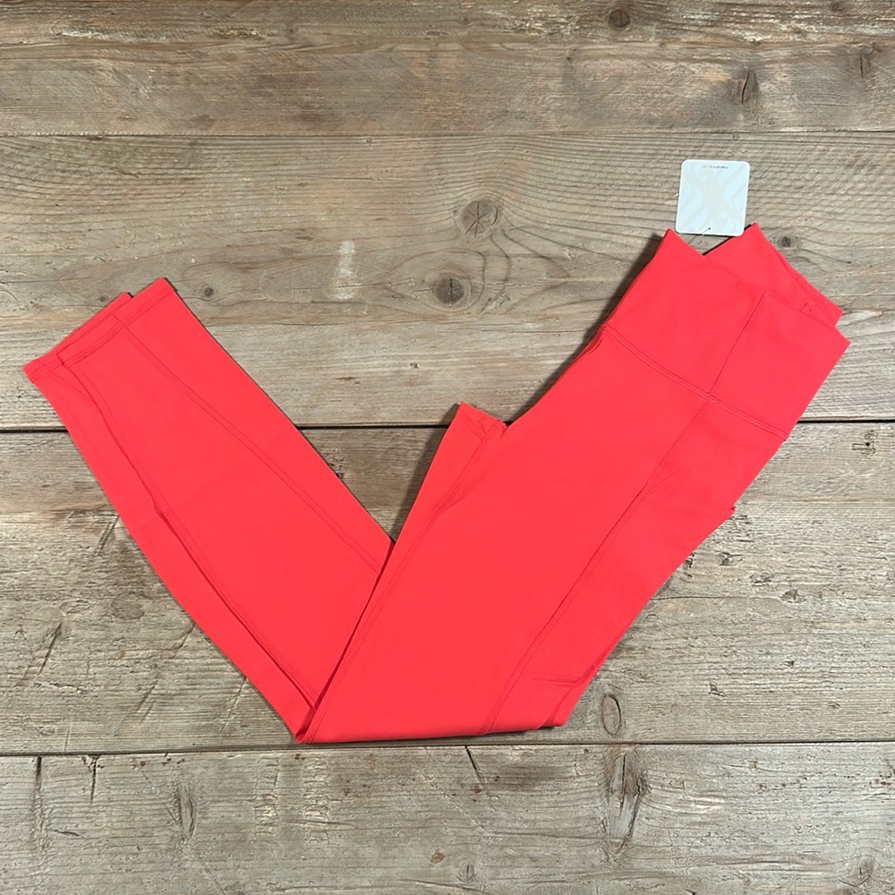 NWT- Fabletics PureLuxe HW Pocket Full length Legging- STRAWBERRY RED (27”)